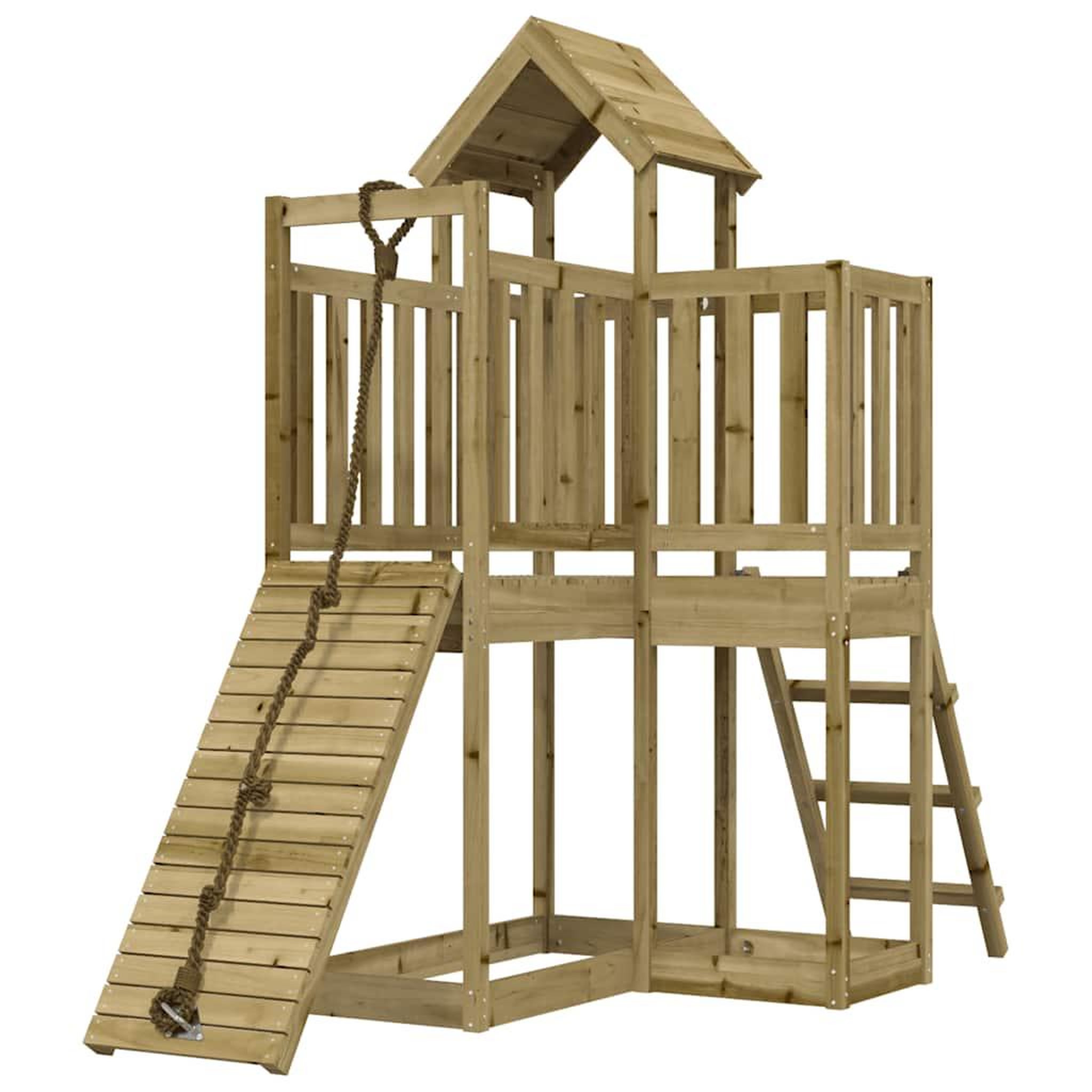 Voir la diapositive 3 : VIDAXL Maisonnette de jeu avec mur d'escalade bois de pin impregne
