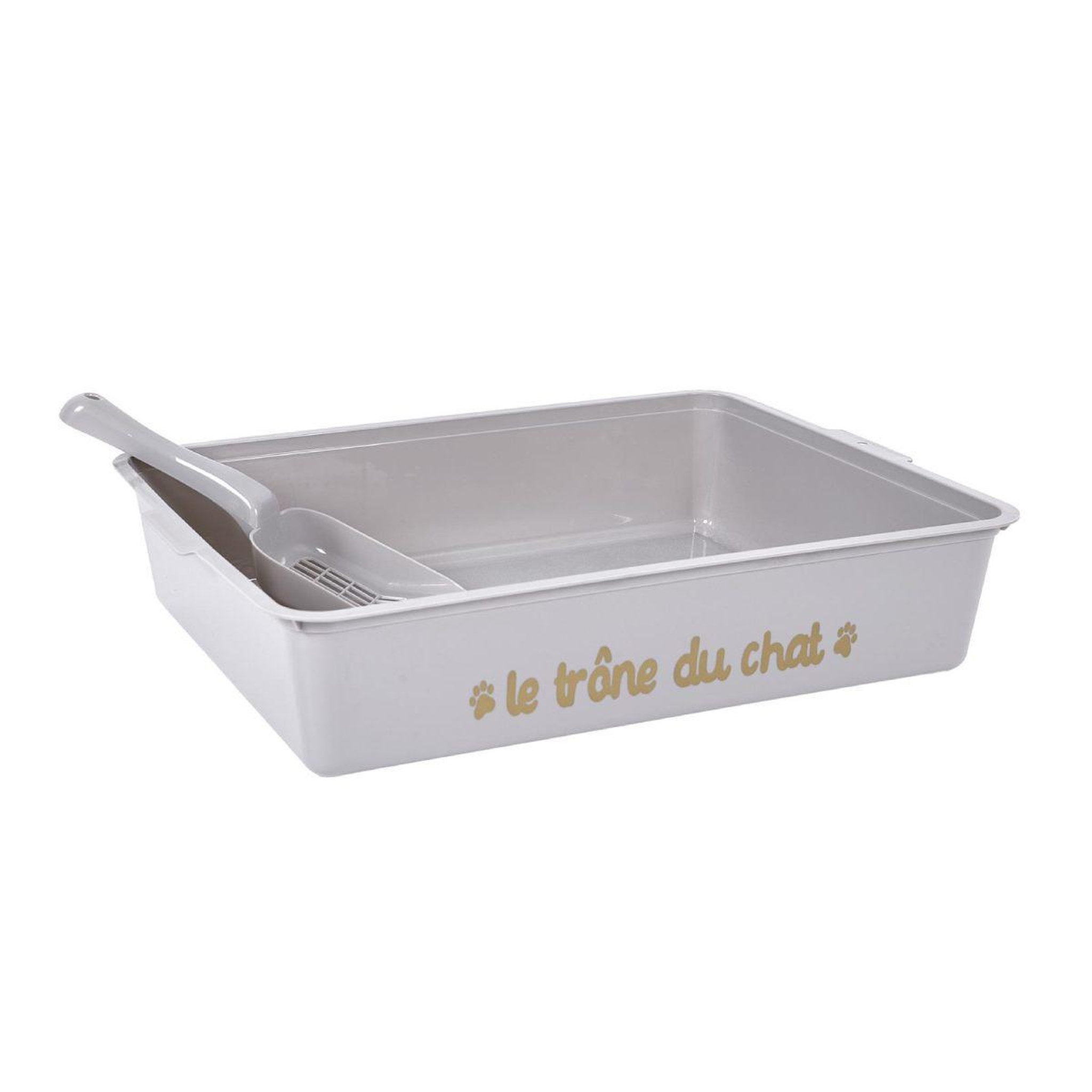 The concept Factory Bac à Litière & Pelle  Chat  42cm Gris