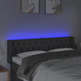 Voir la diapositive 4 : VIDAXL Tete de lit a LED Gris fonce 147x16x78/88 cm Tissu