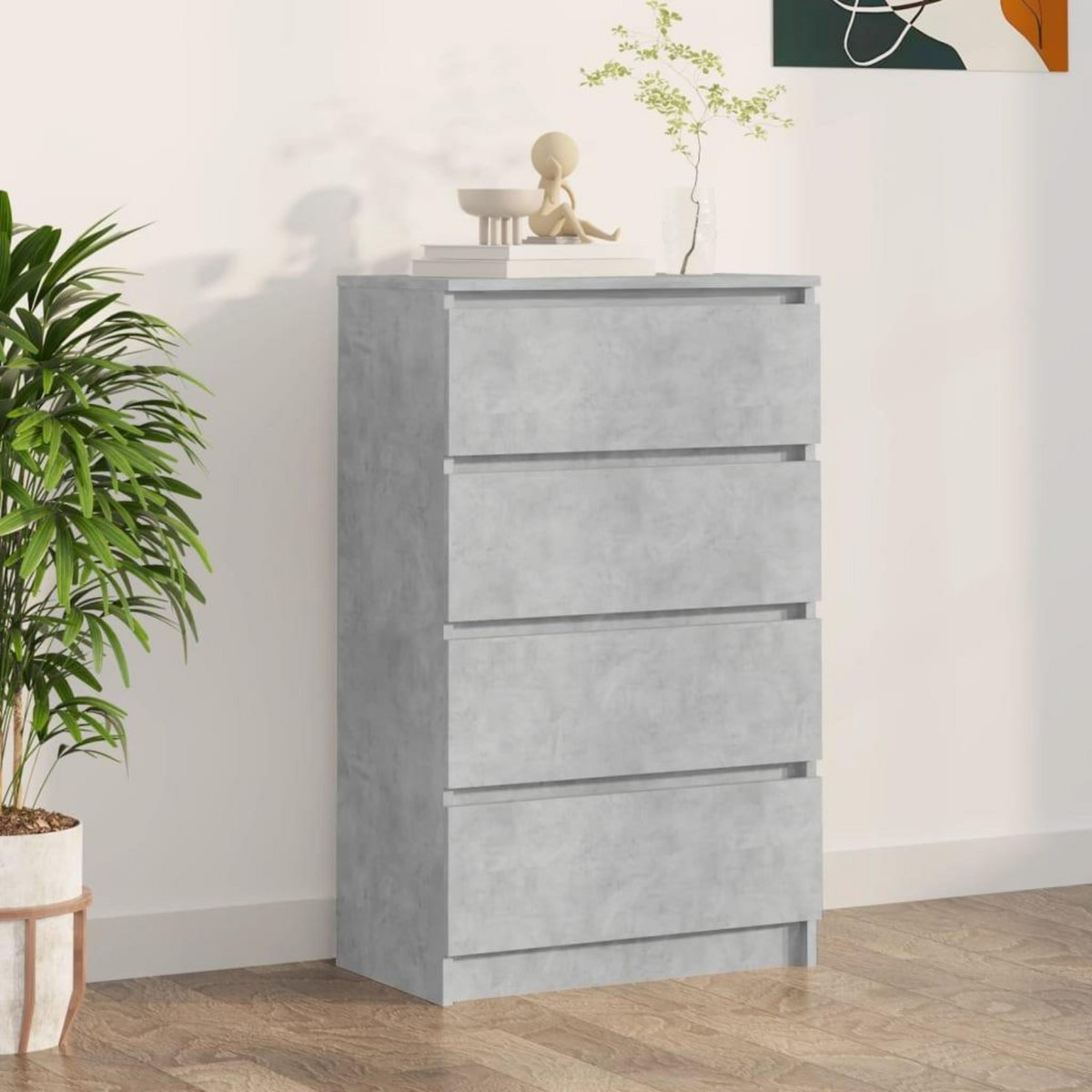 VIDAXL Buffet Gris beton 60x35x98,5 cm Bois d'ingenierie
