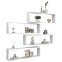Voir la diapositive 3 : VIDAXL Etageres cube murales 4 pcs Blanc 100x15x30cm bois d'ingenierie