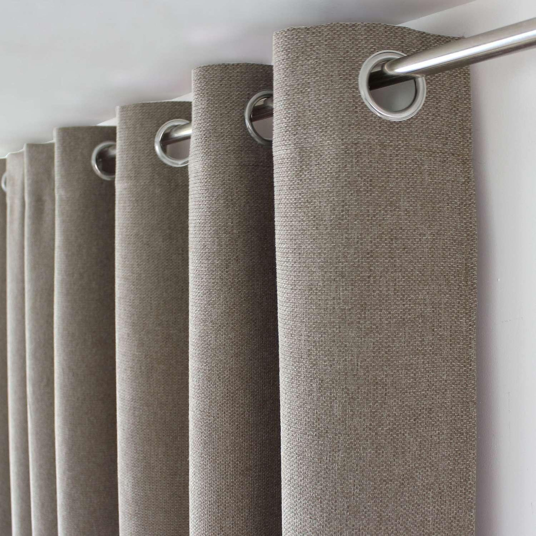 Voir la diapositive 5 : TOILINUX Rideau aspect chenillé - 140 x 240 cm - taupe