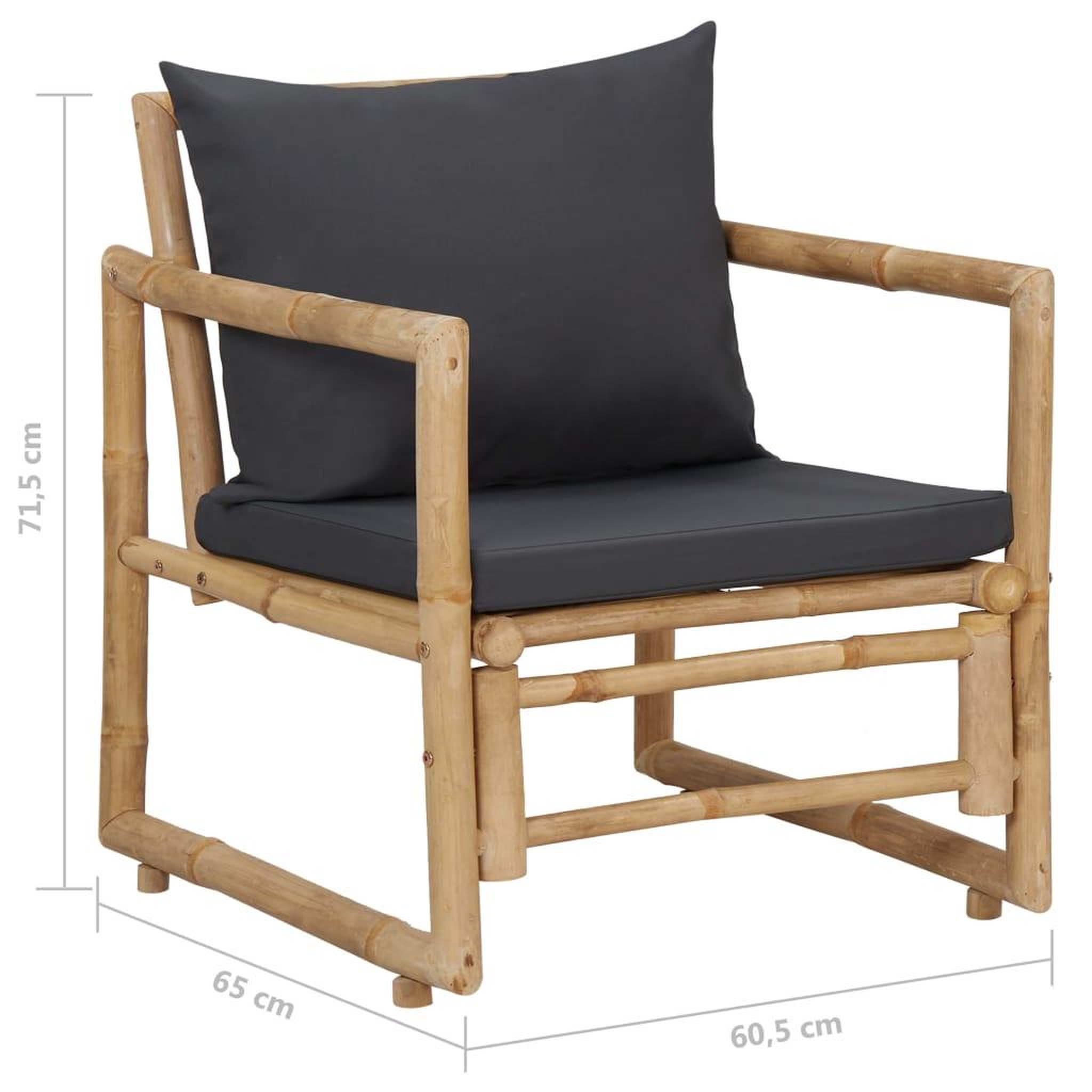 Voir la diapositive 6 : VIDAXL Salon de jardin 4 pcs avec coussins Bambou
