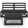 Voir la diapositive 3 : VIDAXL Salon de jardin 3 pcs noir bois de pin massif