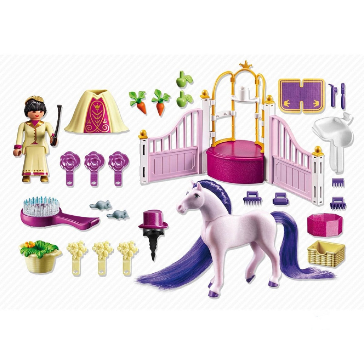 PLAYMOBIL 6855 - Princess - Écurie avec cheval à coiffer et princesse