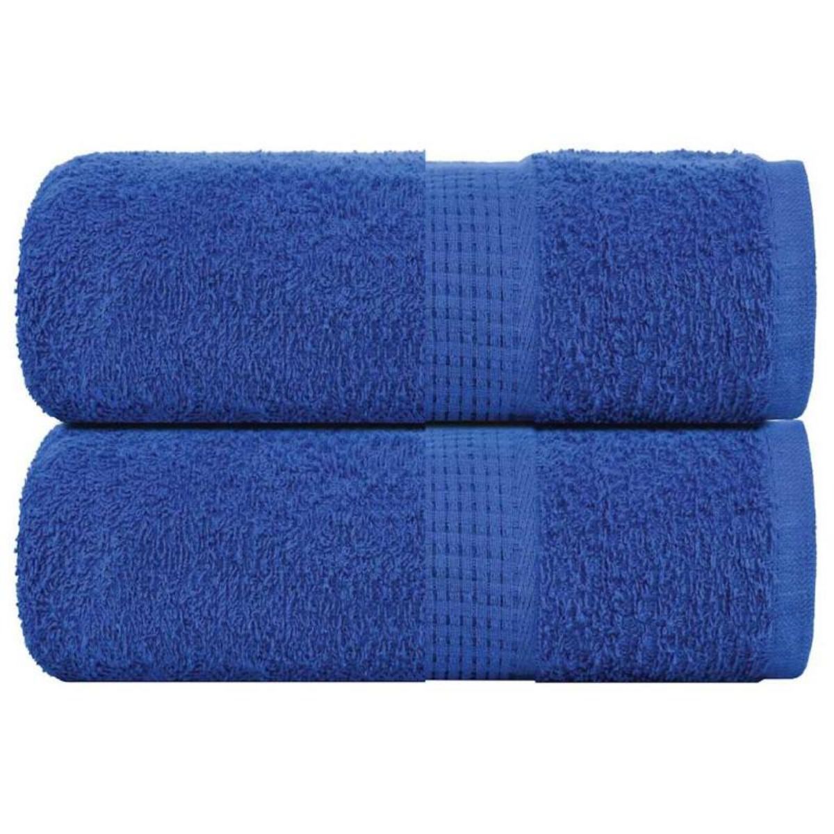 VIDAXL Serviettes d invité 2 pcs bleu 30x50 cm 360 g m² 100% coton