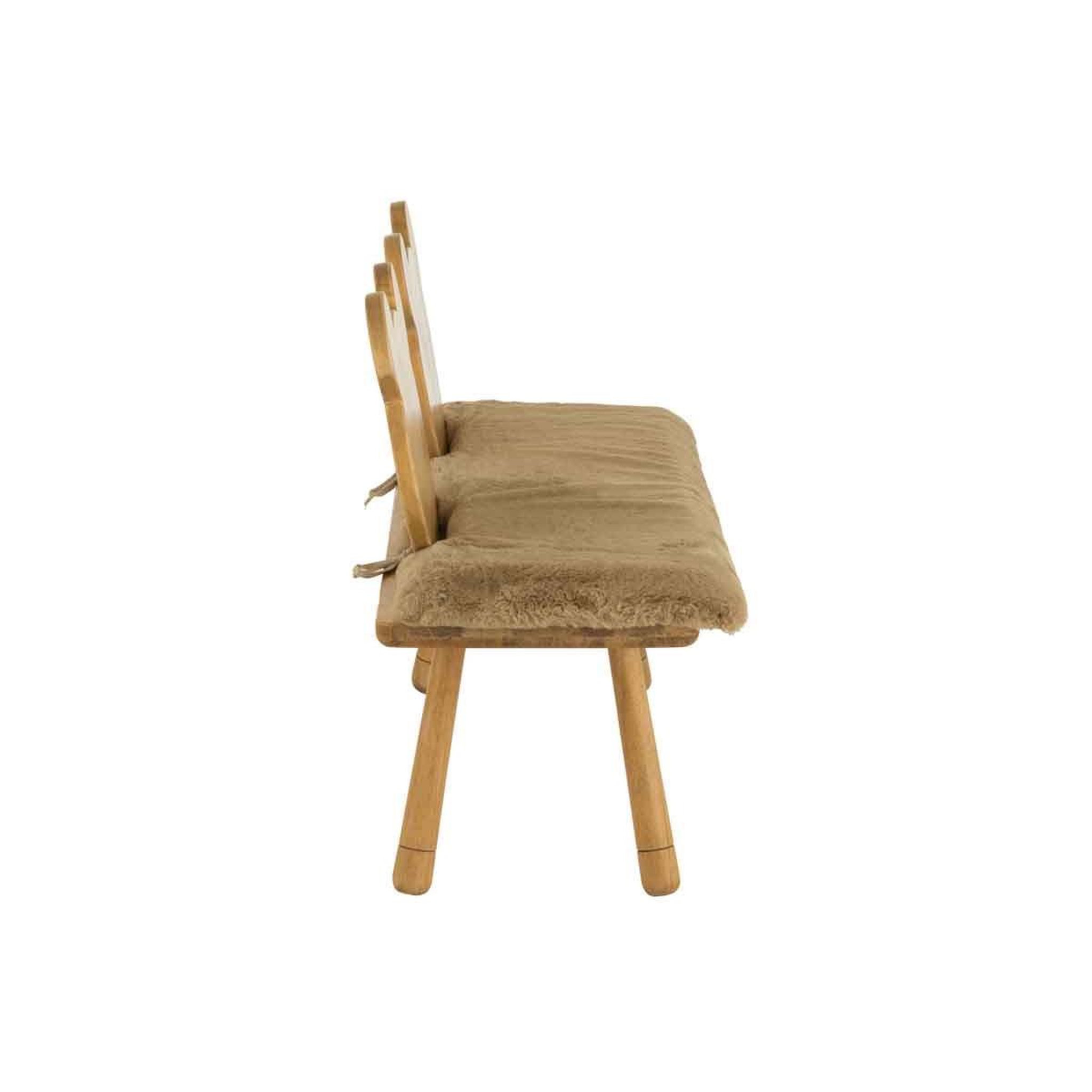 Voir la diapositive 3 : J-LINE Banc pour enfant en bois  ours  87cm naturel