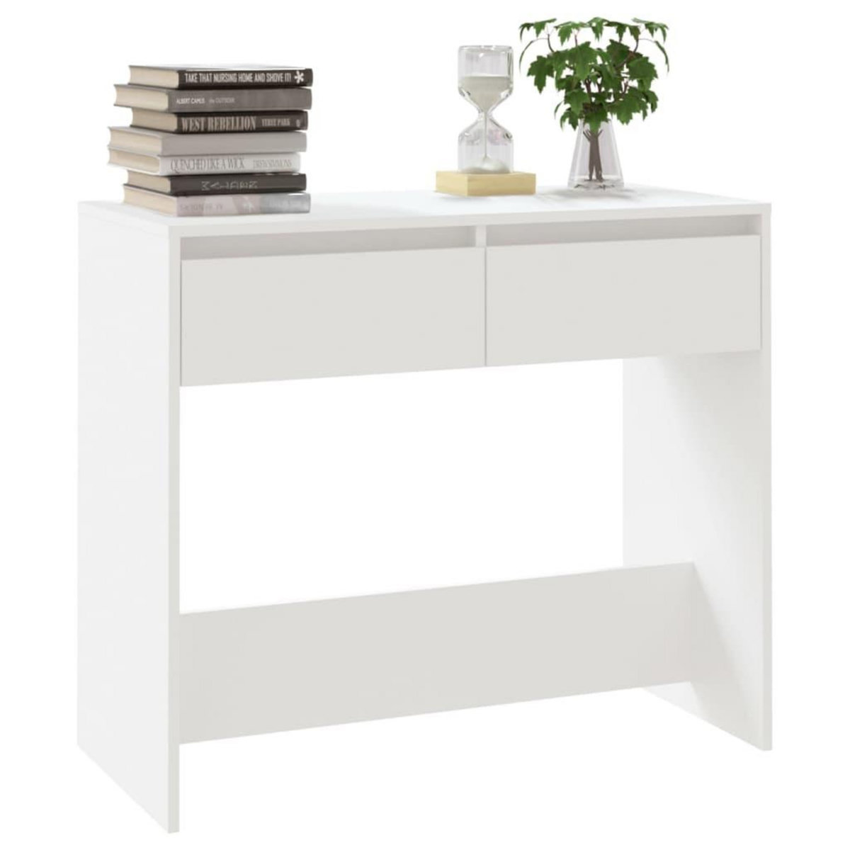 VIDAXL Table console Blanc 89x41x76,5 cm Acier