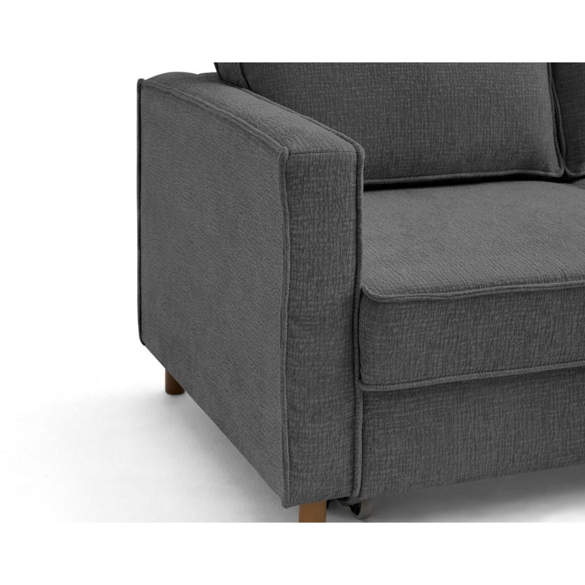 LISA DESIGN Jake - canapé d'angle droit 4 places convertible avec coffre en tissu velours relief