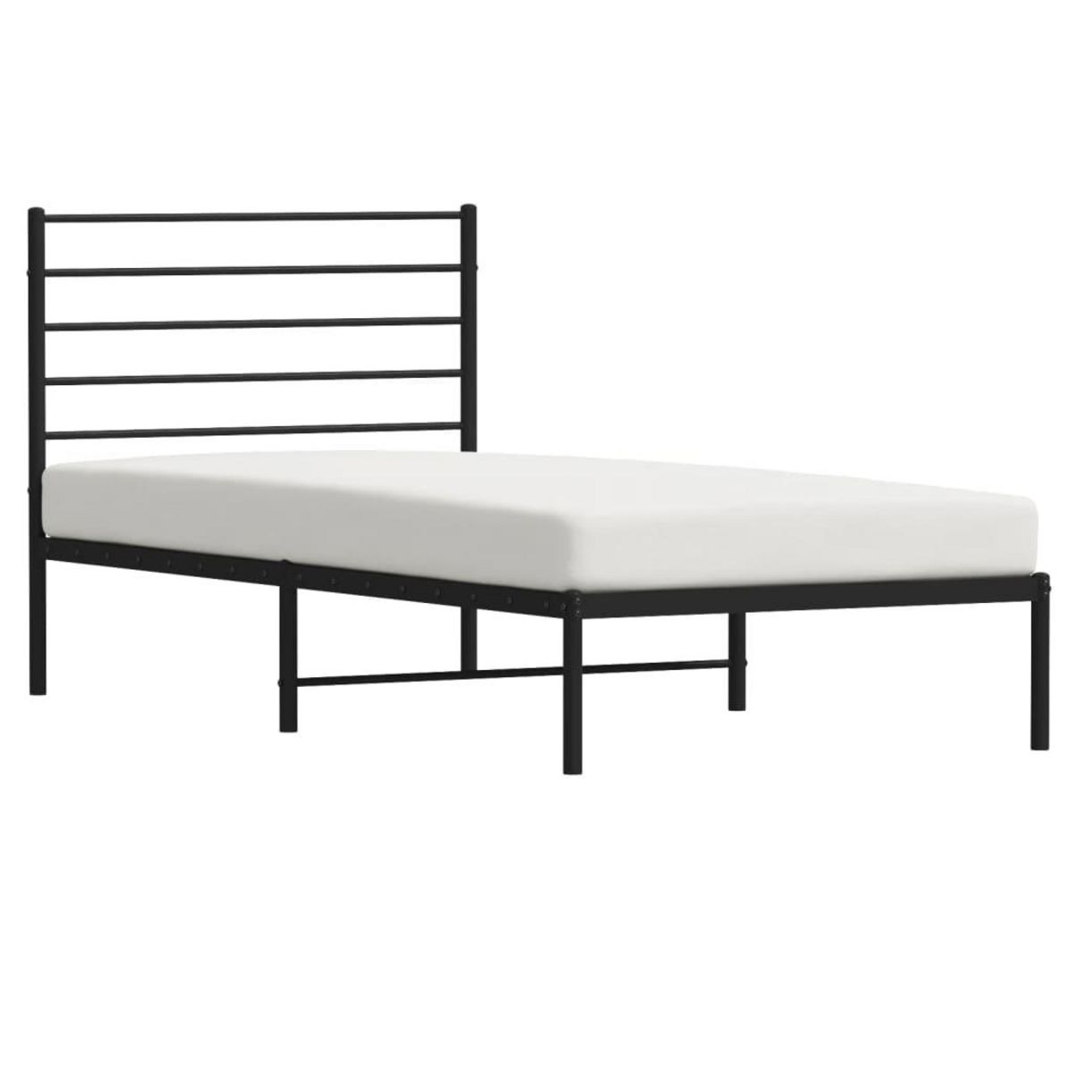 VIDAXL Cadre de lit metal sans matelas avec tete de lit noir 90x190 cm