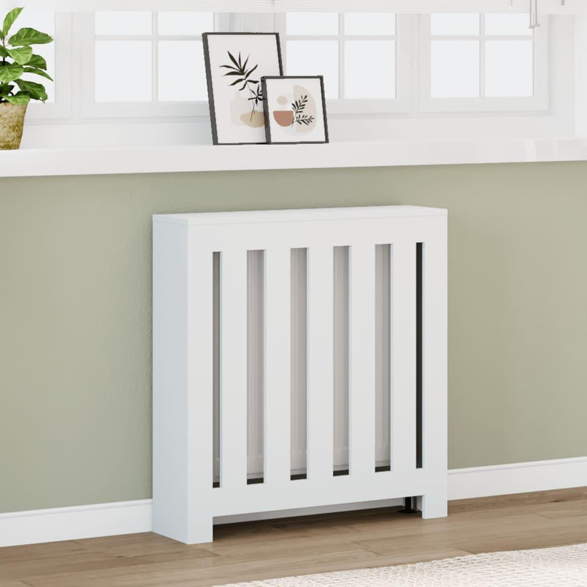 VIDAXL Cache-radiateur blanc 78x20x82 cm bois d'ingenierie