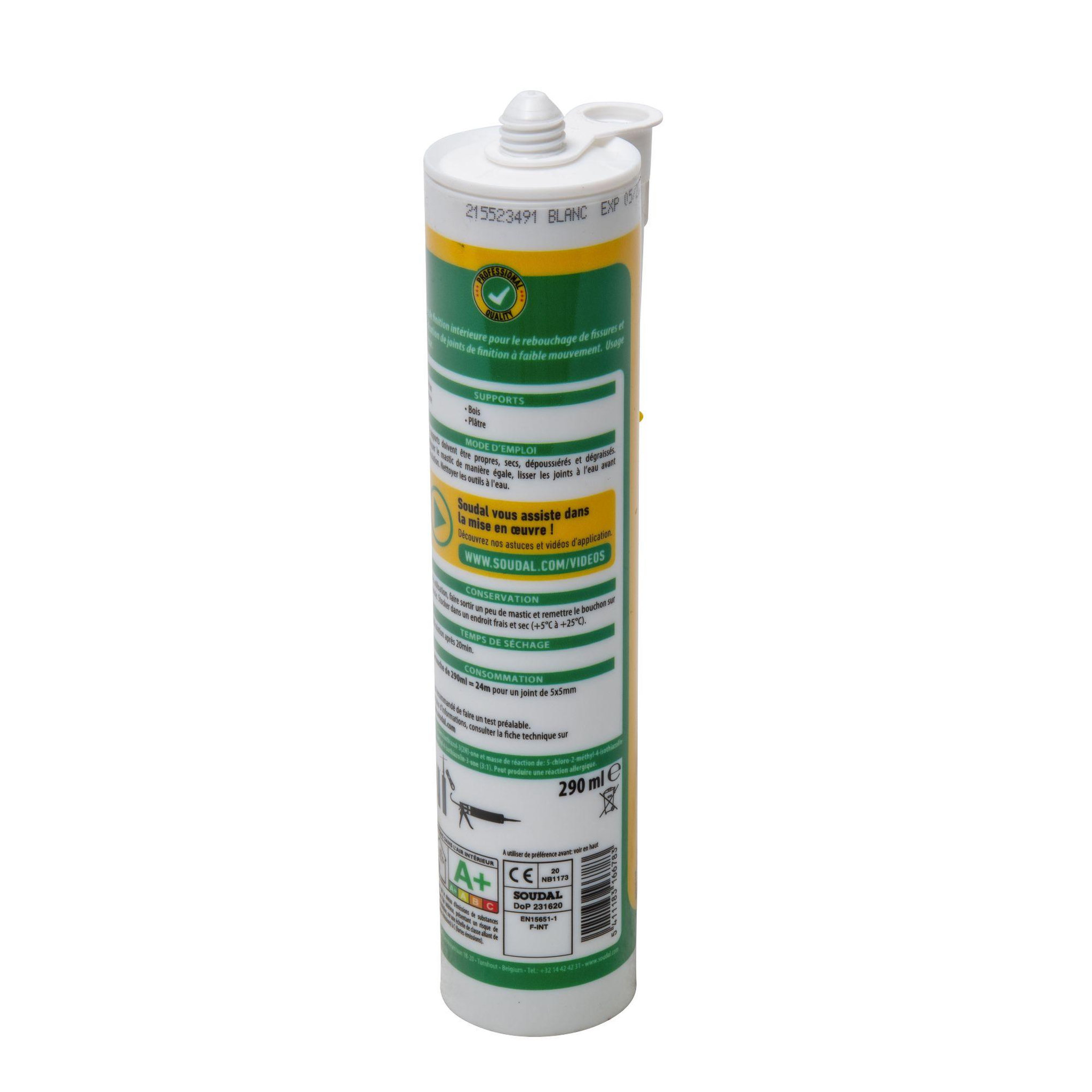 Voir la diapositive 4 : Soudal Cartouche mastic blanc pour maçonnerie
