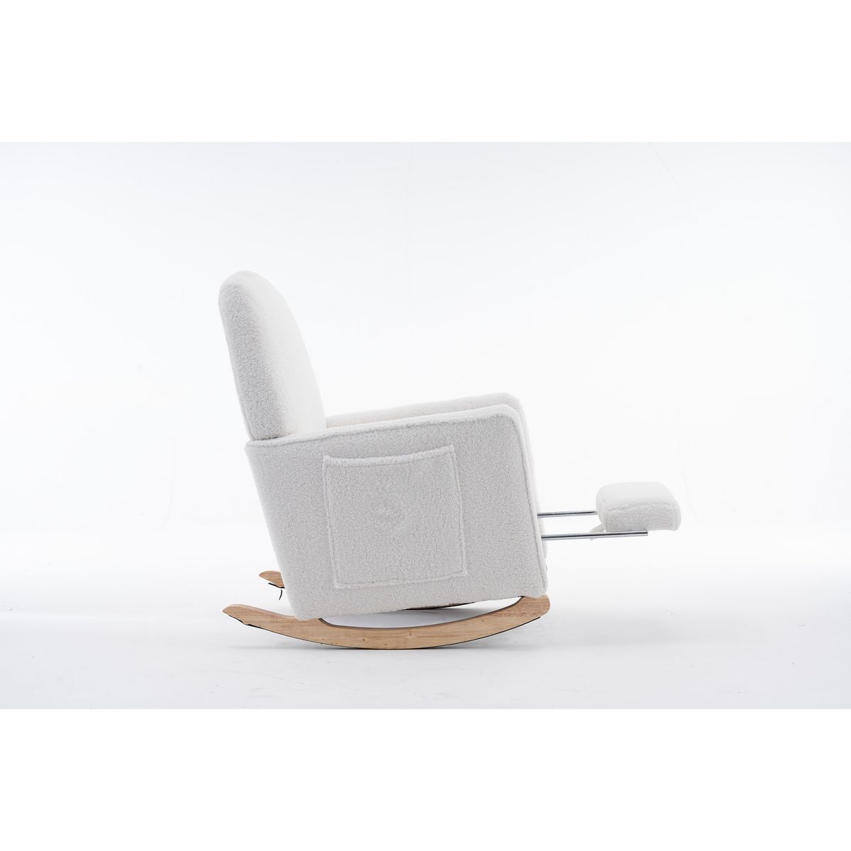 MERAX Fauteuil à Bascule Rocking Chair Avec Repose-pieds Extensible Blanc
