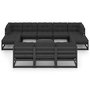 Voir la diapositive 3 : VIDAXL Salon de jardin 11 pcs avec coussins Noir Bois de pin massif
