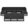 Voir la diapositive 3 : VIDAXL Salon de jardin 11 pcs avec coussins Noir Bois de pin massif