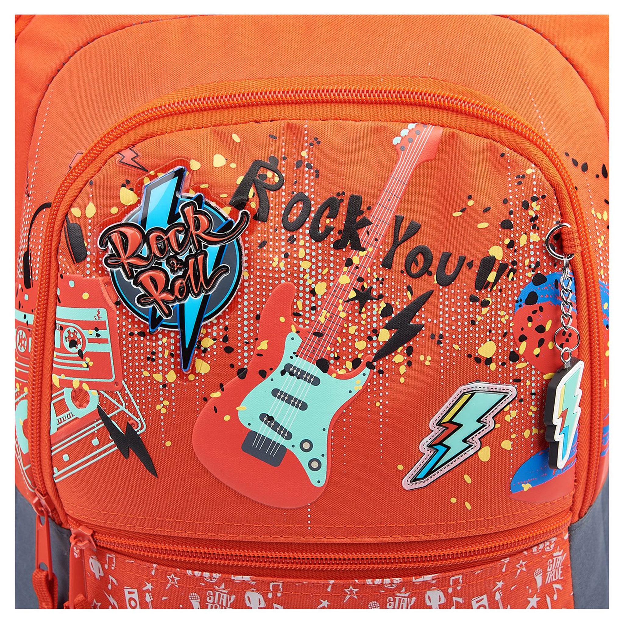 Voir la diapositive 5 : AUCHAN Sac à dos Premium 3 compartiments polyester rouge et gris ROCK & ROLL STREET CODE