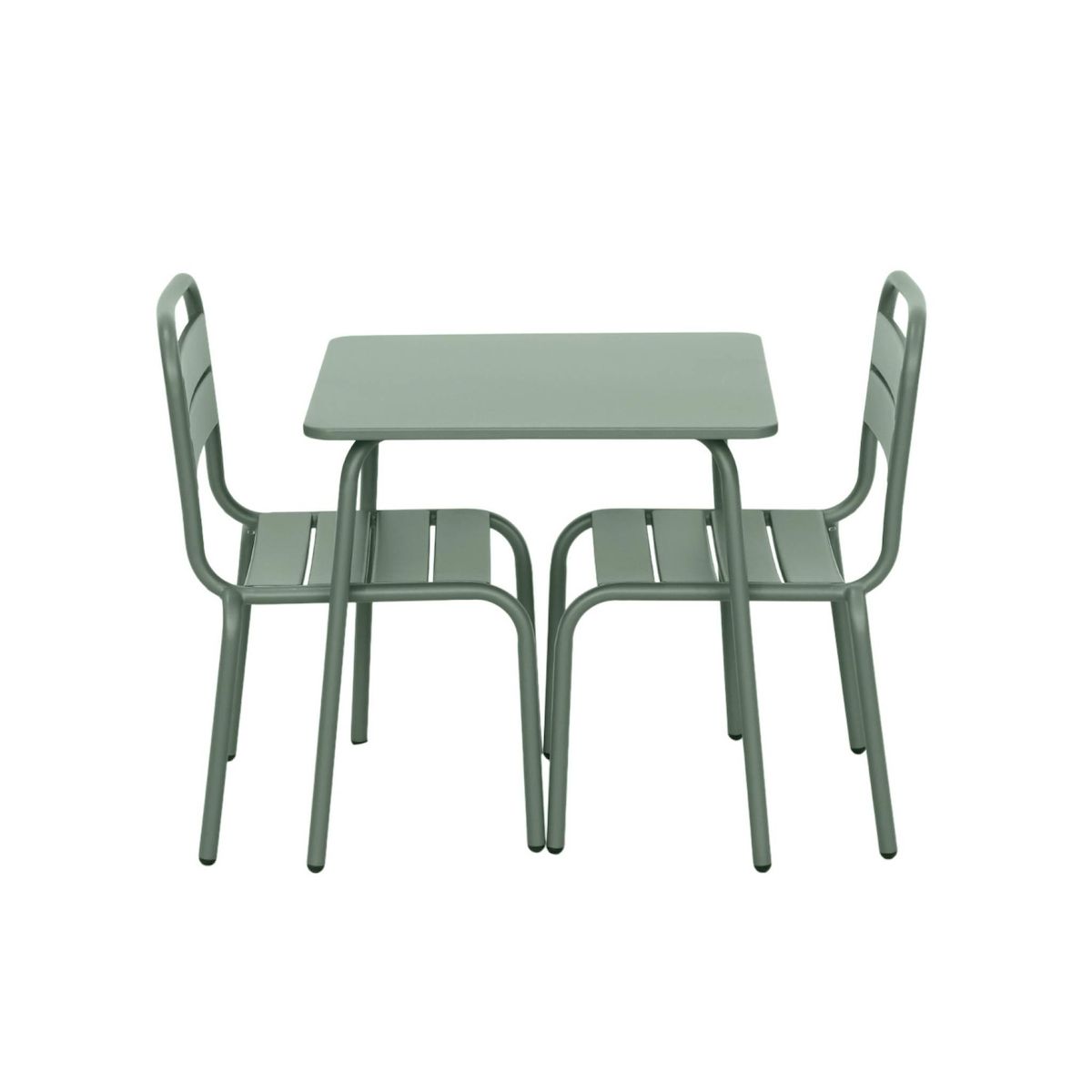 SWEEEK Salon de jardin enfant table et chaises métal Anna - 2 places, 48x48cm
