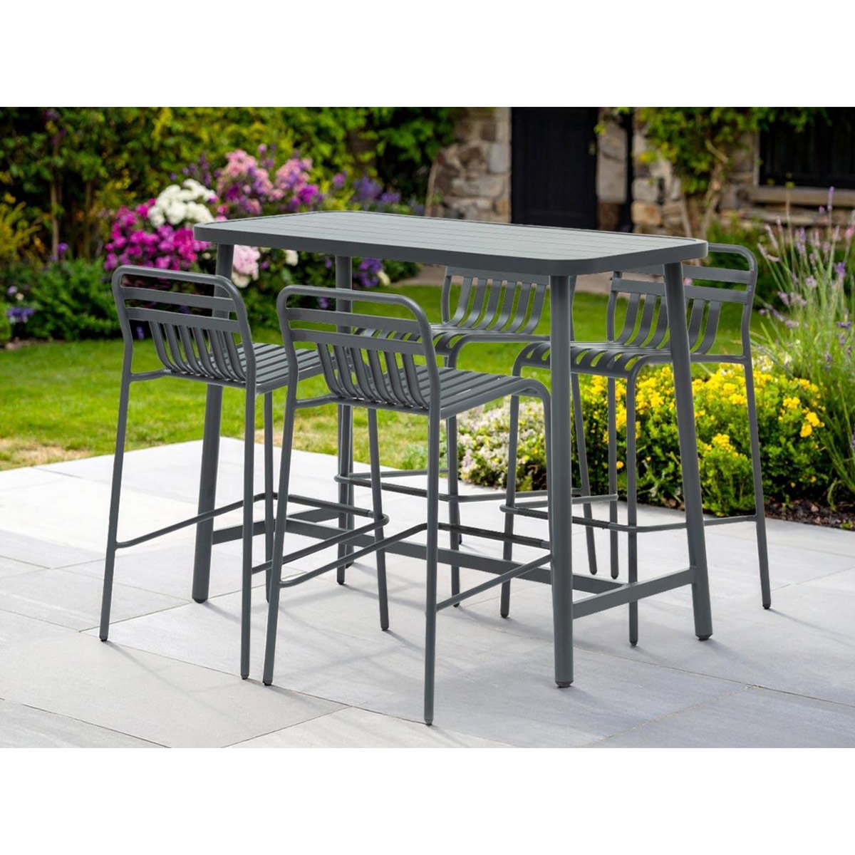 Jardiline Table de bar rectangulaire mange-debout Miami - Jardiline