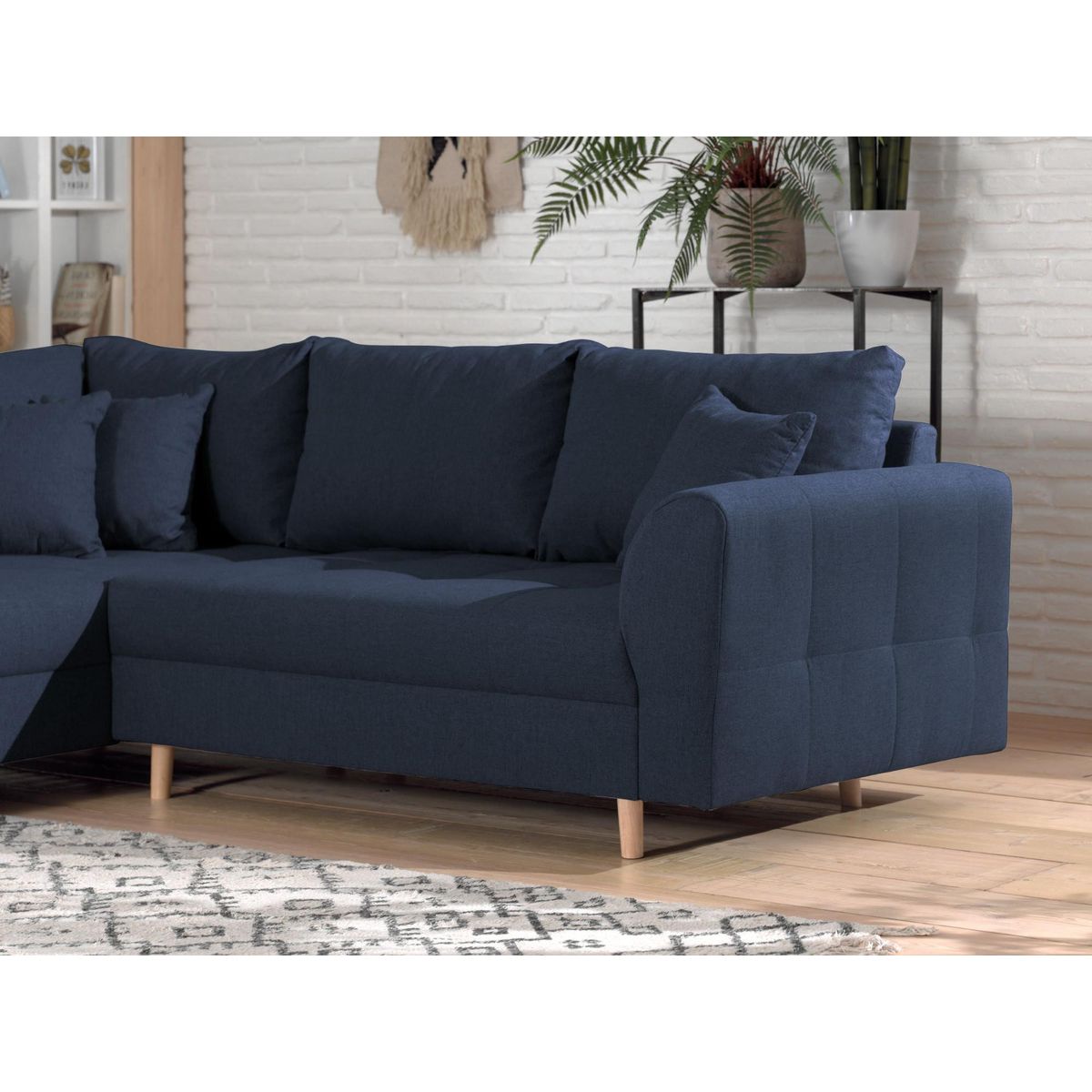 LISA DESIGN Rune - canapé d'angle - avec pouf d'appoint - 4 places - style scandinave - gauche