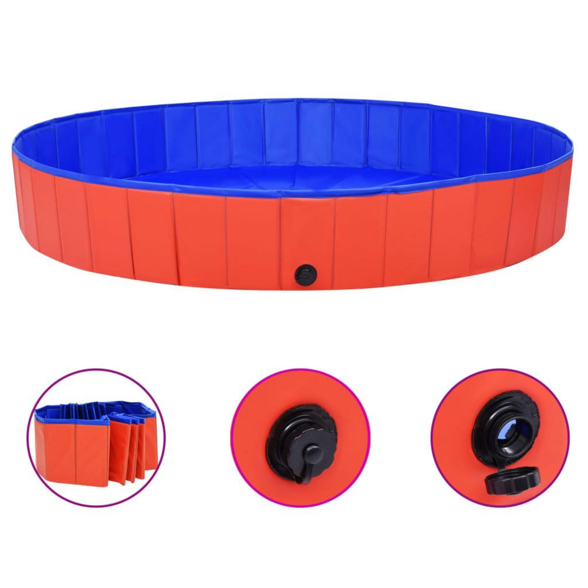 VIDAXL Piscine pliable pour chiens Rouge 200x30 cm PVC