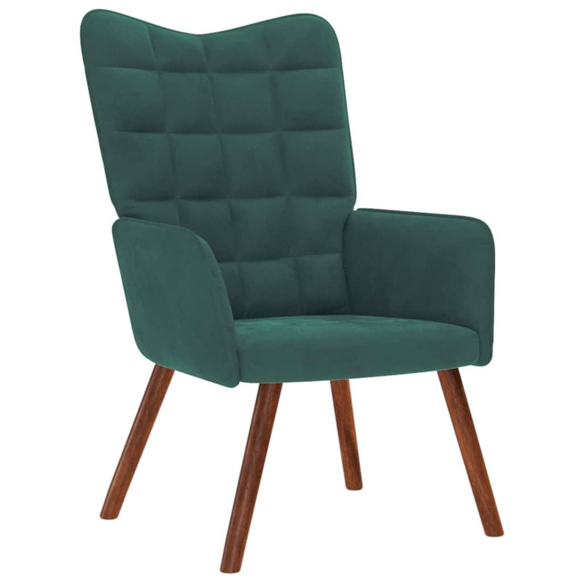 Voir la diapositive 5 : VIDAXL Chaise de relaxation avec tabouret Vert fonce Velours