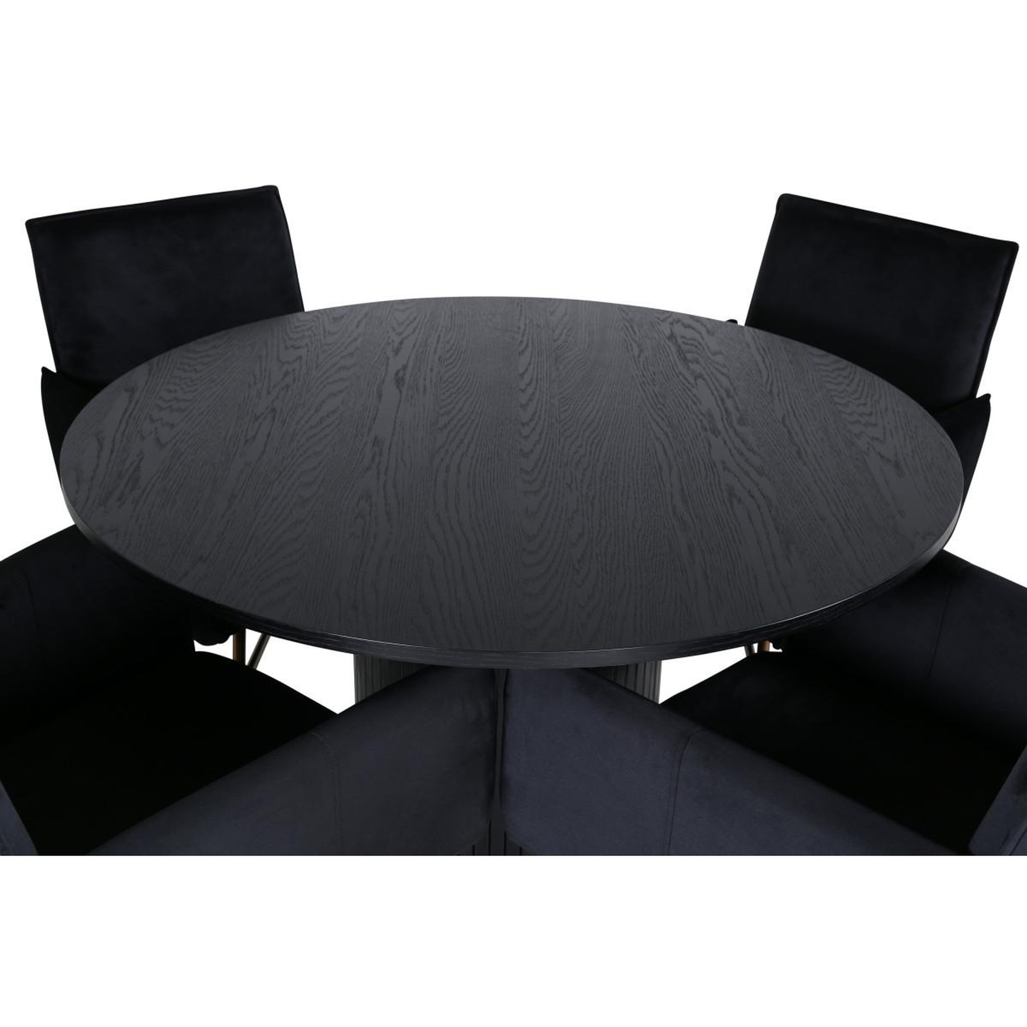 Voir la diapositive 2 : Paris Prix Ensemble table à manger & 4 chaises  bianca & petra  110cm noir