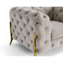 Voir la diapositive 5 : LISA DESIGN Camden - fauteuil chesterfield en velours - pieds en métal doré