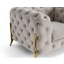 Voir la diapositive 5 : LISA DESIGN Camden - fauteuil chesterfield en velours - pieds en métal doré