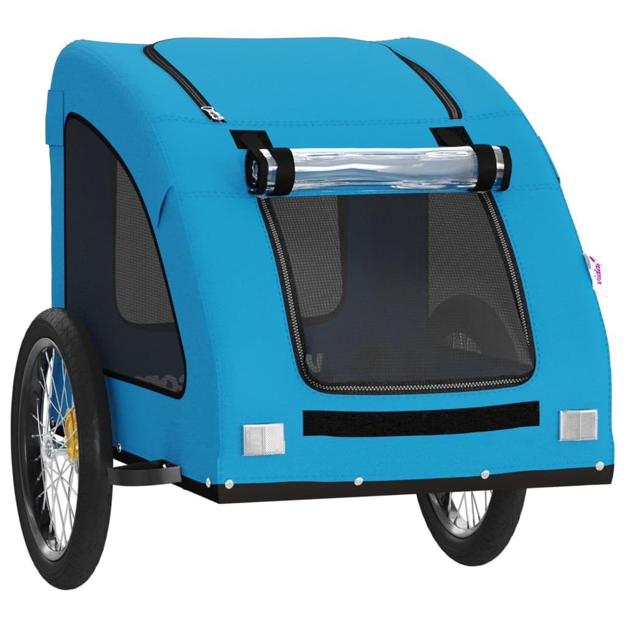Voir la diapositive 5 : VIDAXL Remorque de velo pour animaux de compagnie bleu