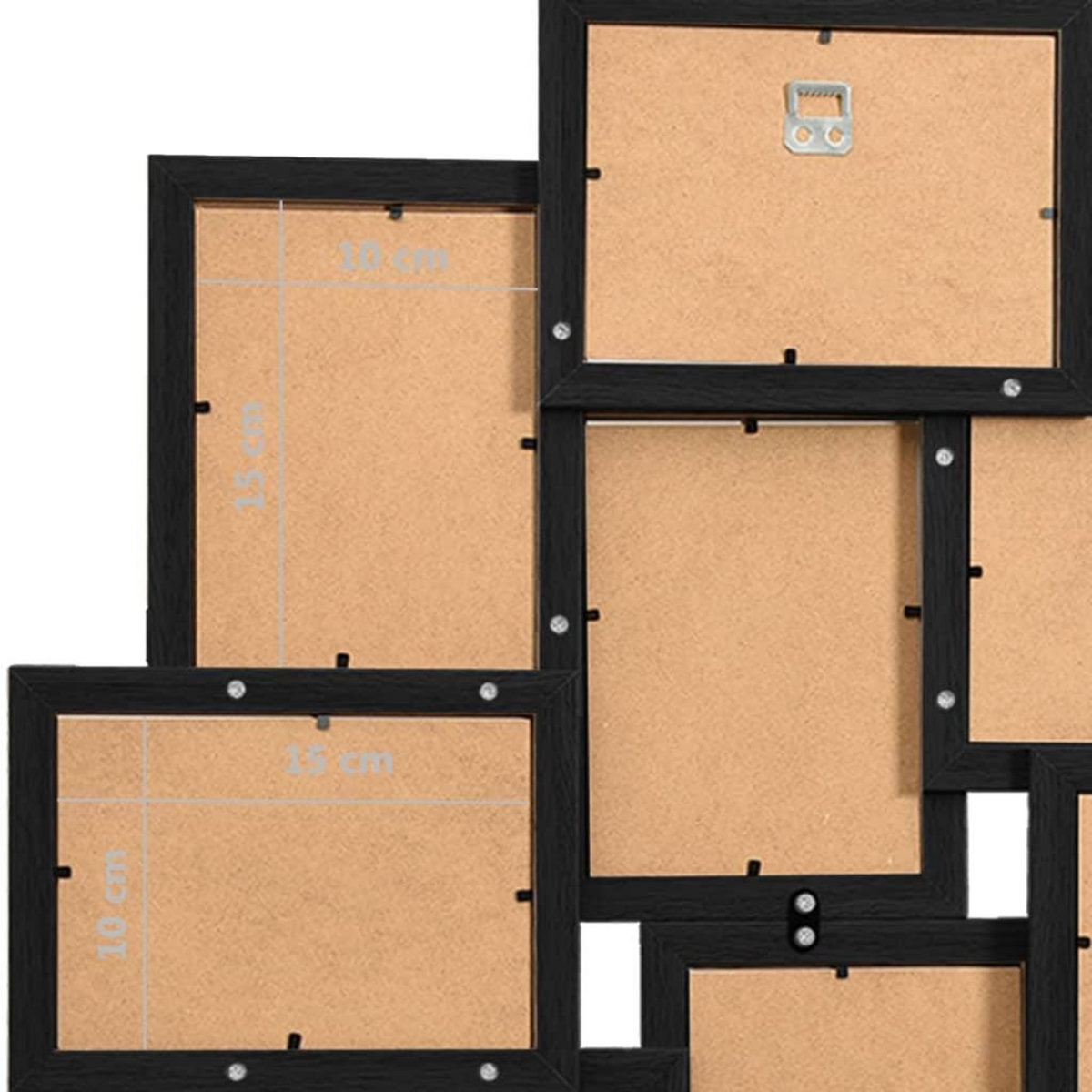 VIDAXL Collage de cadres photo pour photo de 10x(10x15 cm) Noir MDF