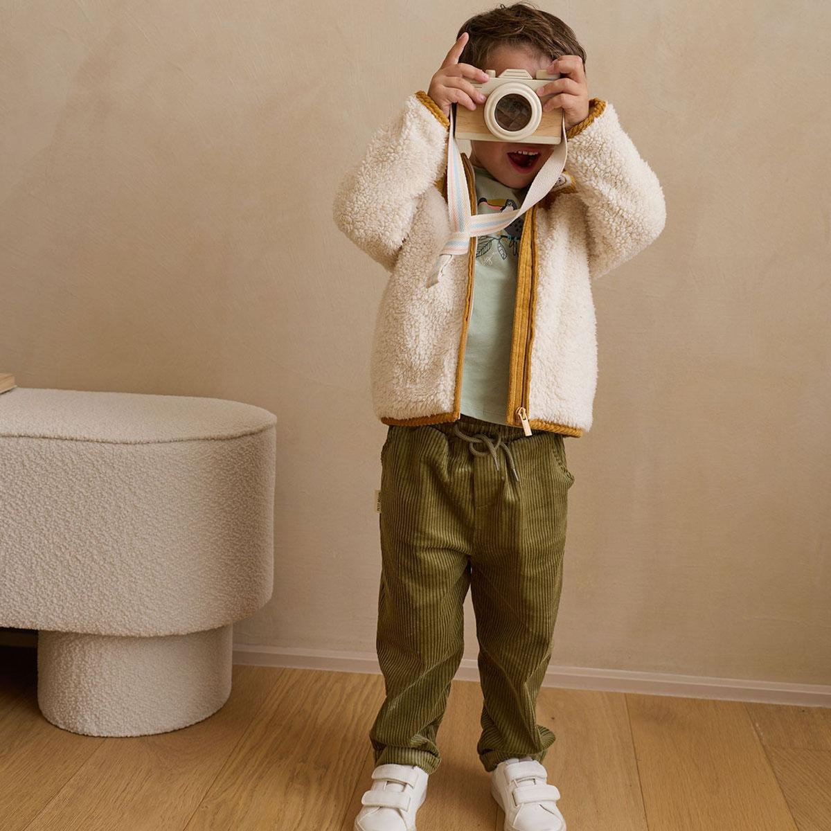 Petit Béguin Veste enfant intérieur polaire avec capuche Charly