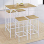 Voir la diapositive 2 : ID MARKET Ensemble table haute de bar DETROIT 100 cm et 4 tabourets de bar bois et métal blanc design industriel