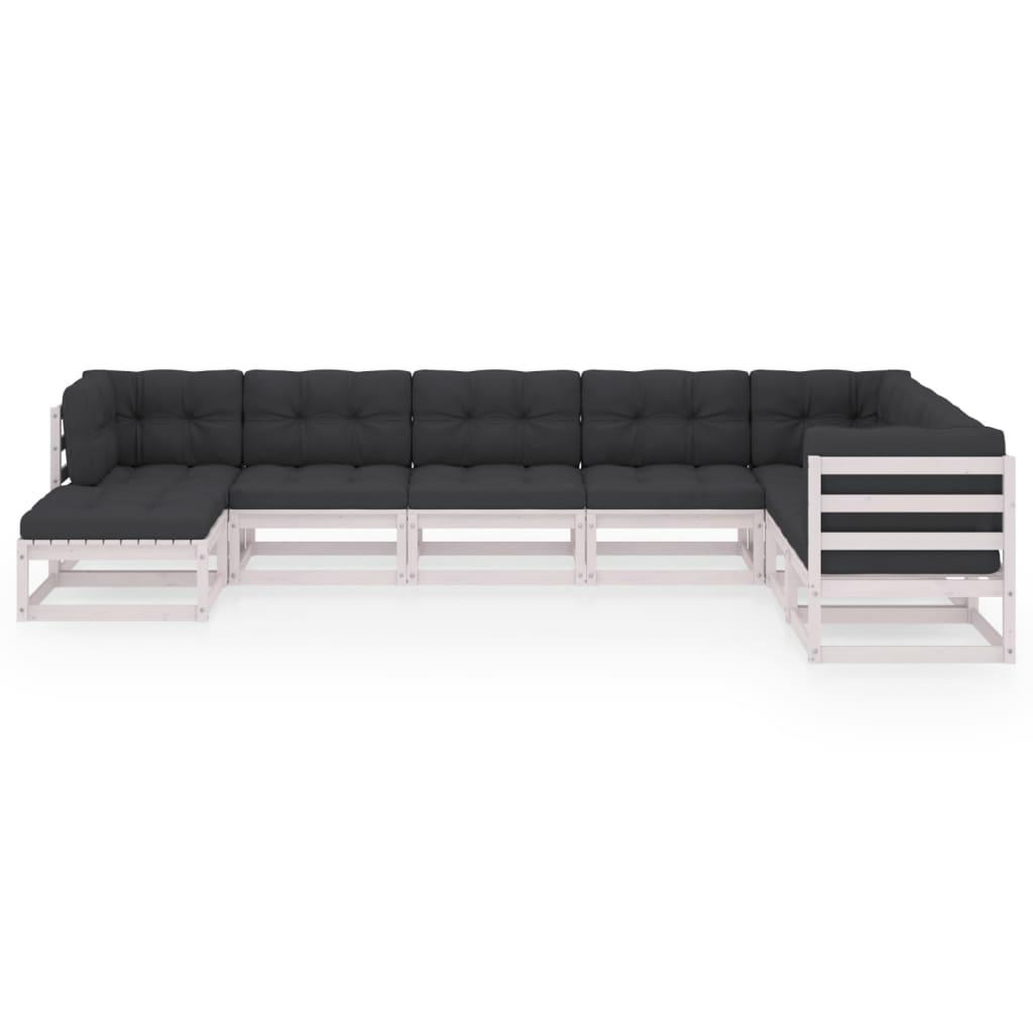 Voir la diapositive 3 : VIDAXL Salon de jardin 8 pcs avec coussins Bois de pin massif