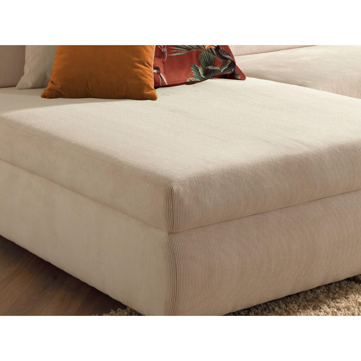 LISA DESIGN Malcom - canapé panoramique d'angle droit - en velours côtelé