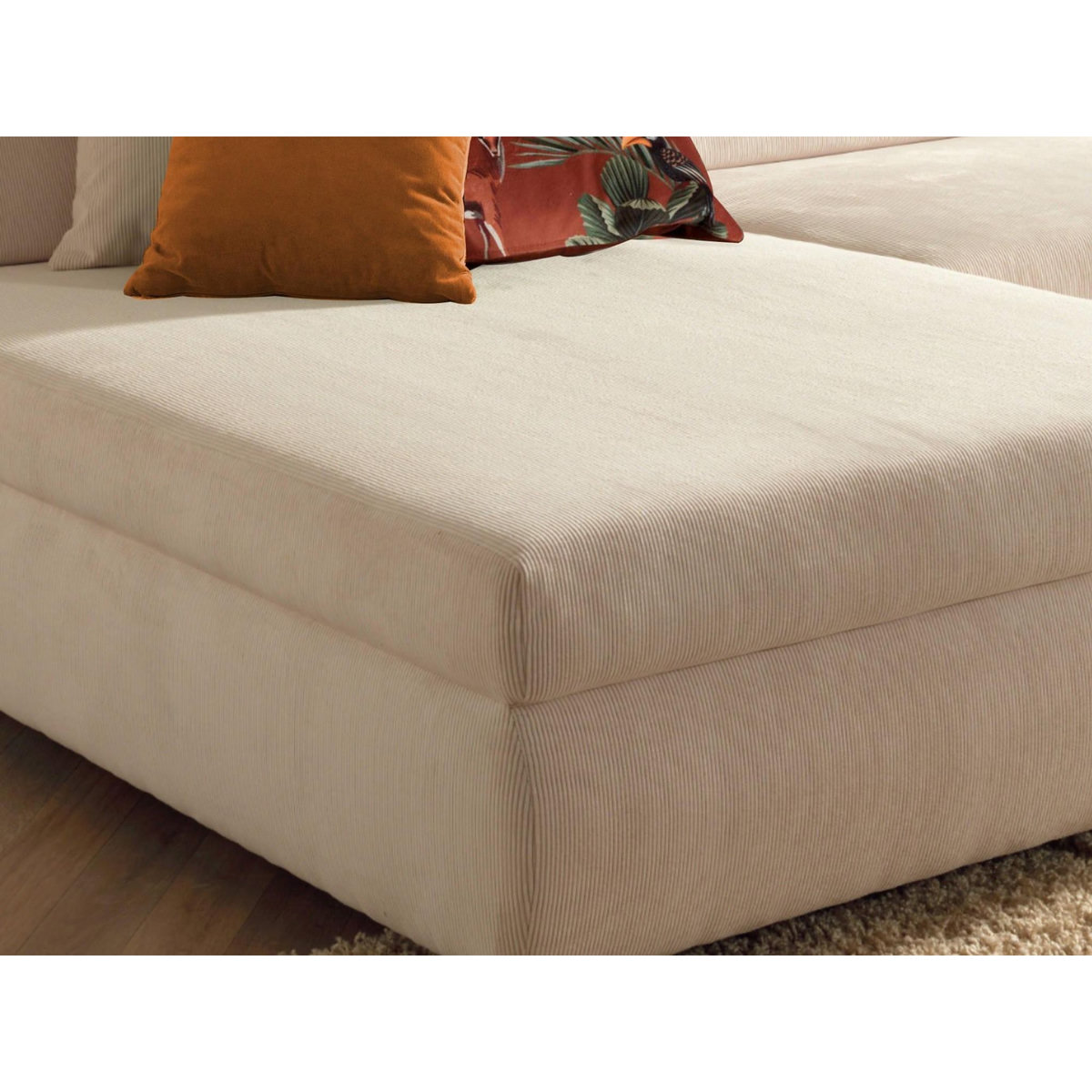 LISA DESIGN Malcom - canapé panoramique d'angle droit - en velours côtelé