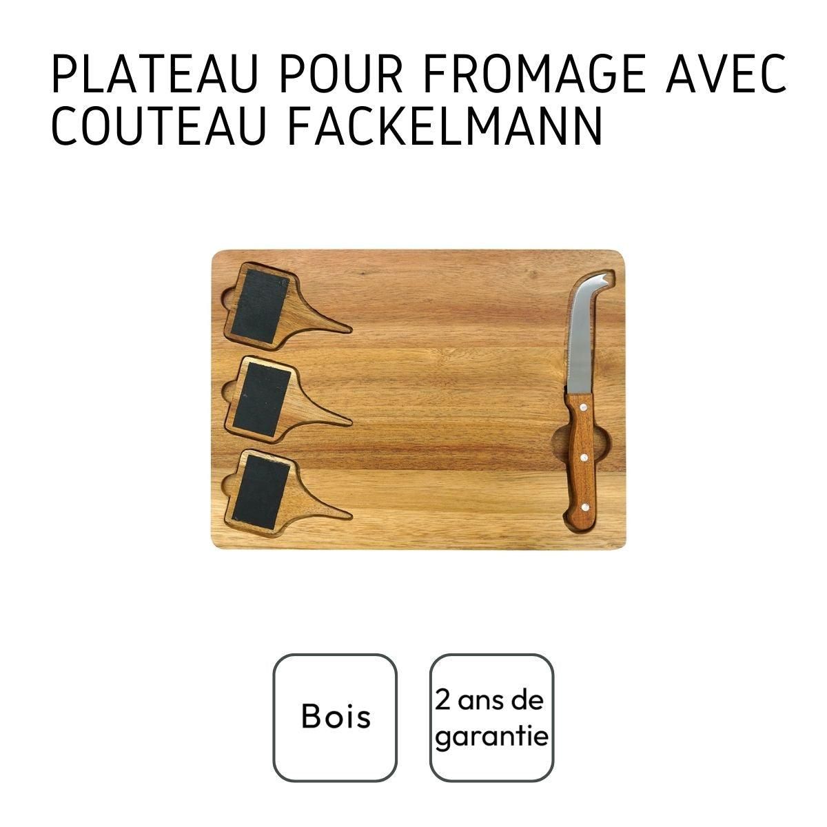 Fackelmann Plateau de fromages avec ardoises et couteau à fromage 32 x 23 cm Fackelmann
