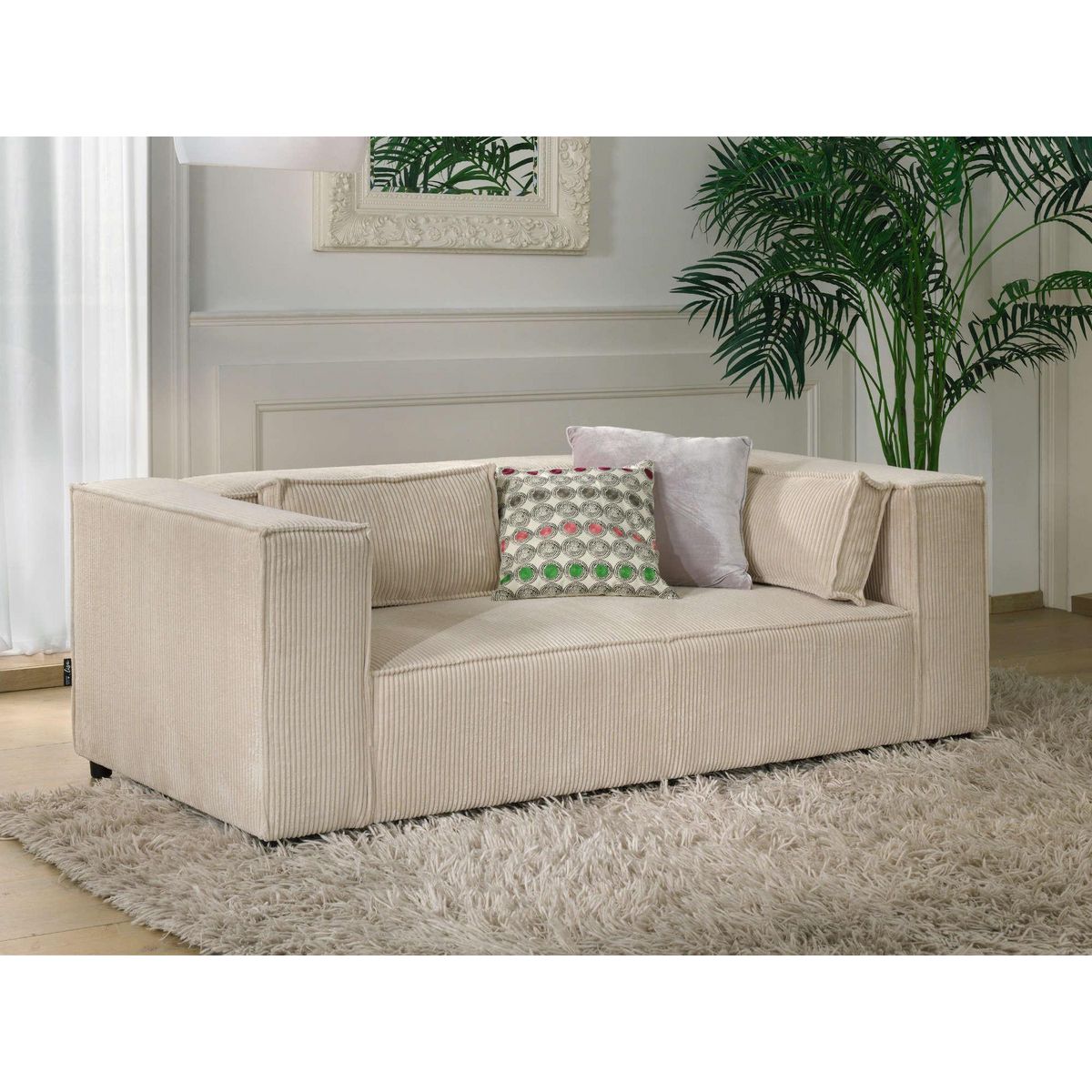 LISA DESIGN Stella - canapé fixe 2 places - en velours côtelé - style contemporain