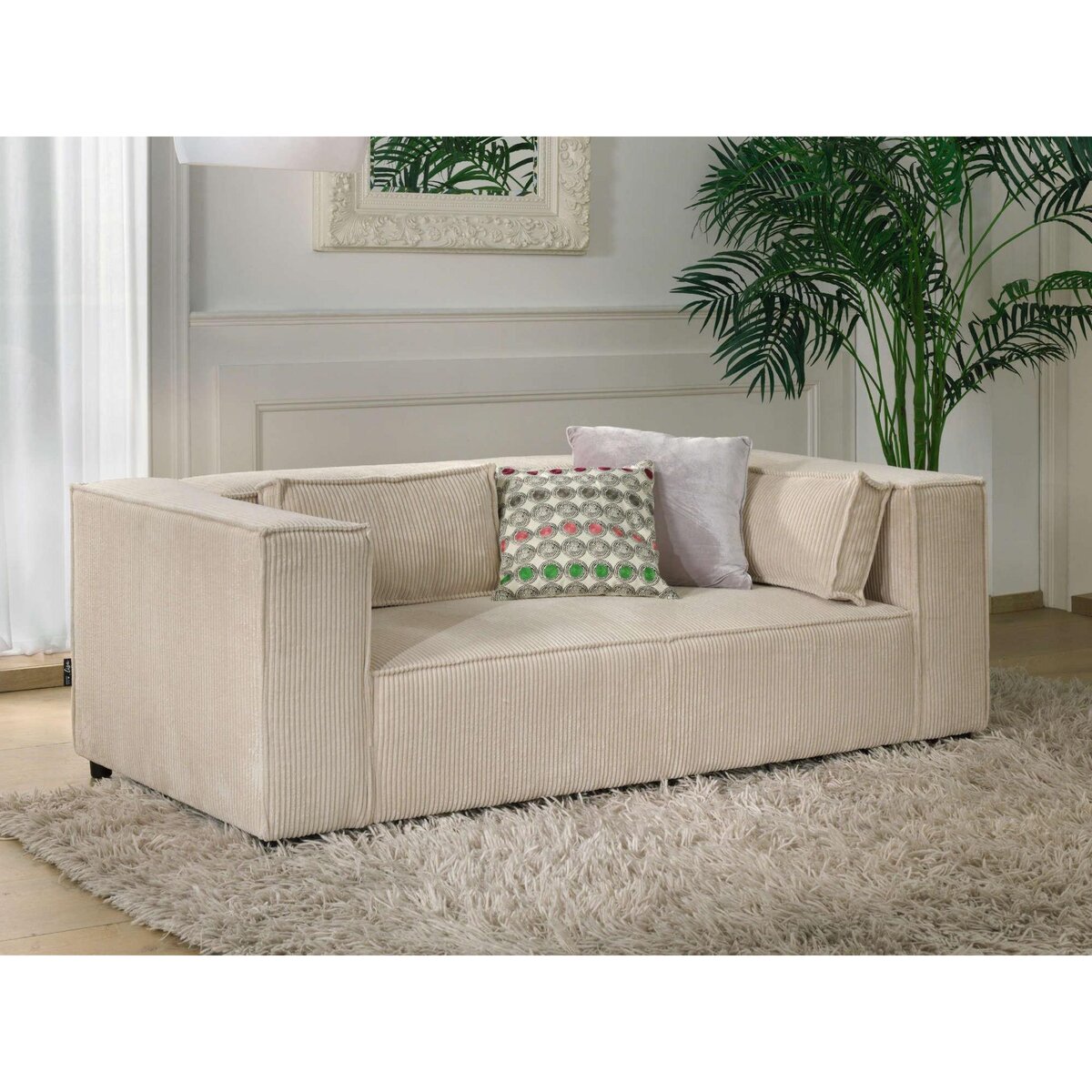 LISA DESIGN Stella - canapé fixe 2 places - en velours côtelé - style contemporain