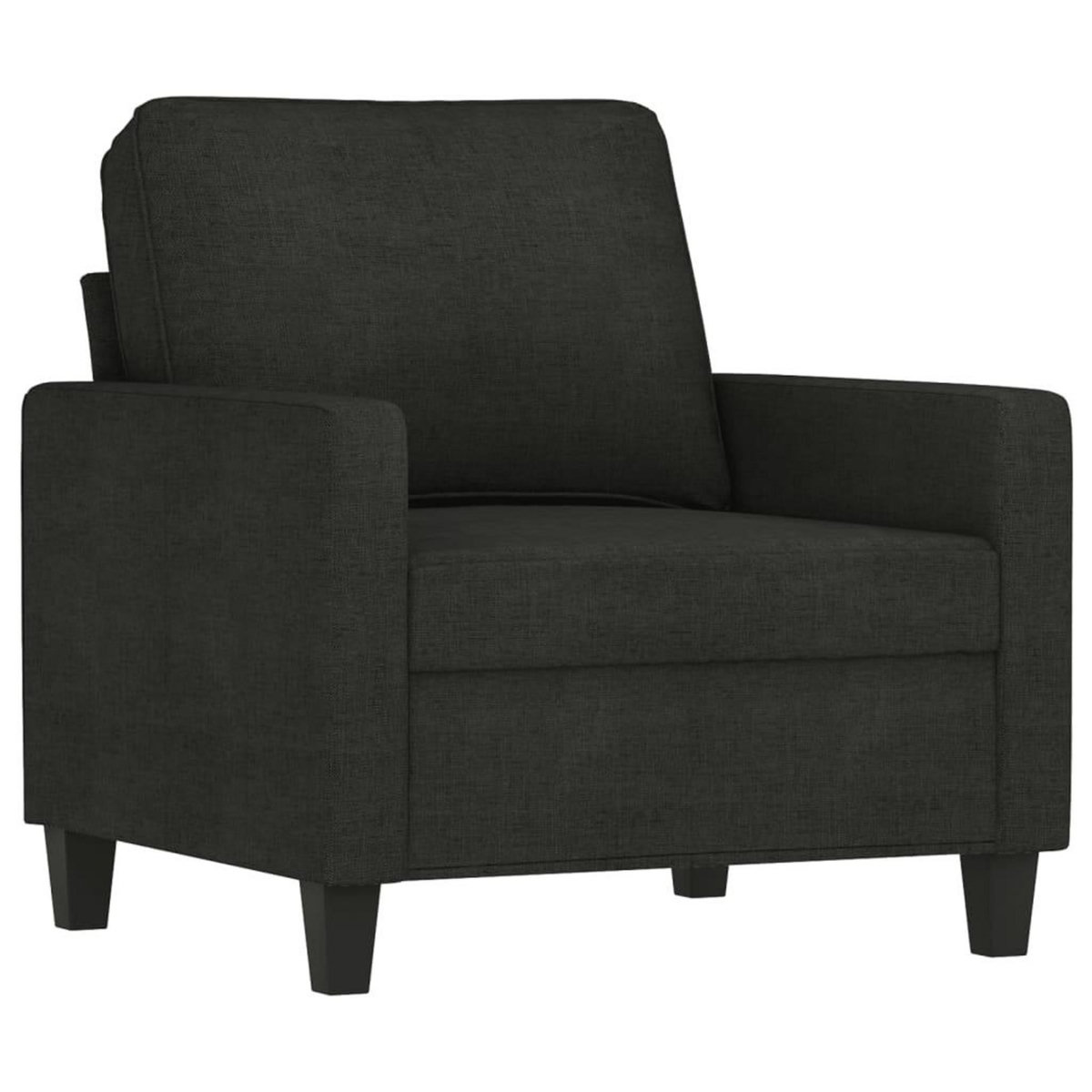 VIDAXL Ensemble de canapes 3 pcs avec coussins Noir Tissu