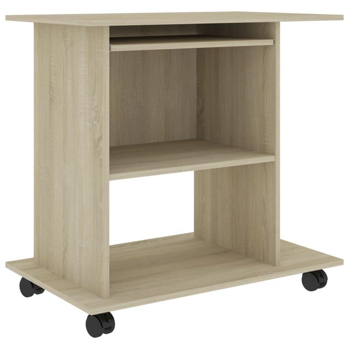 VIDAXL Bureau d'ordinateur Chene sonoma 80x50x75 cm Bois d'ingenierie