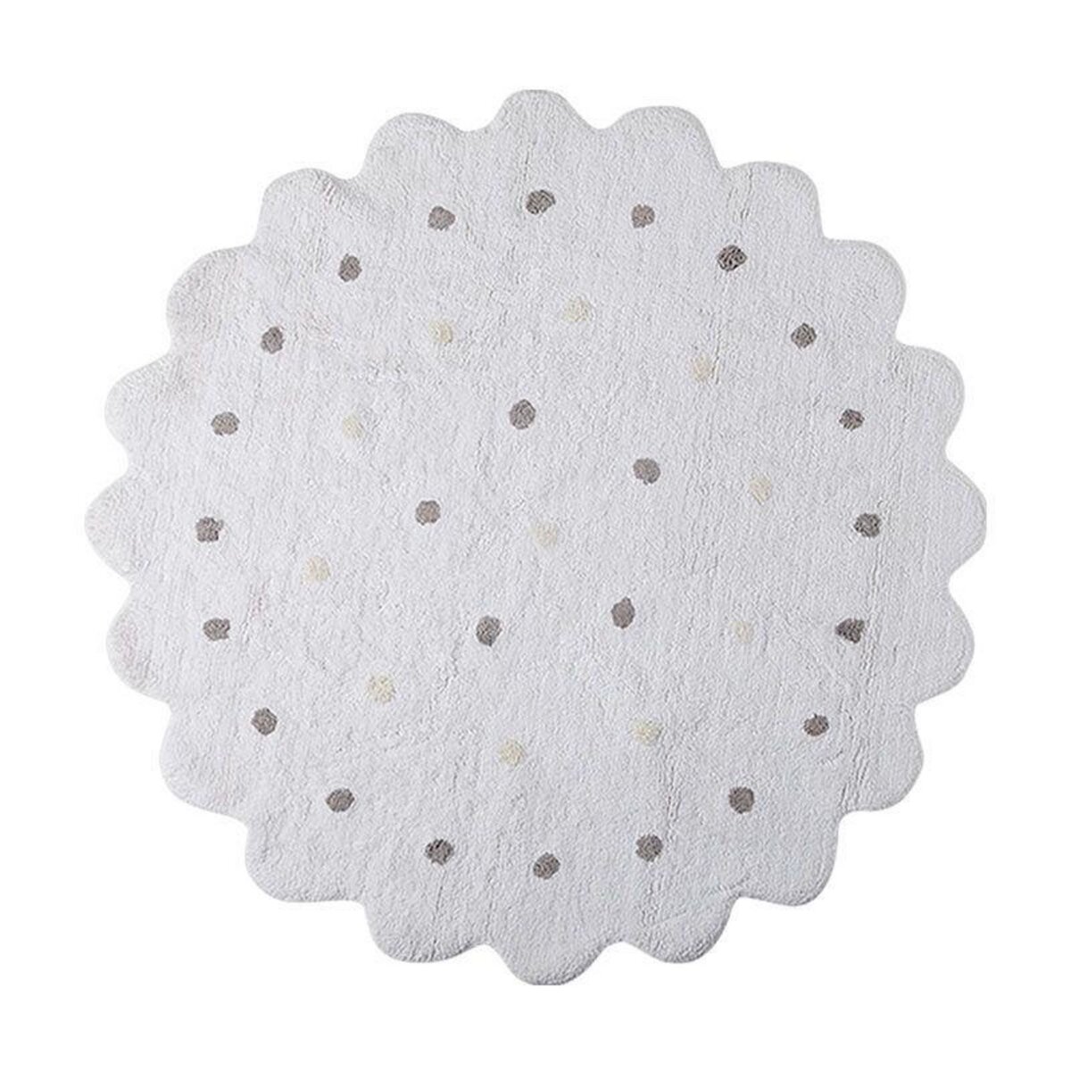 Lorena Canals Tapis coton motif galette rond - blanc - Ø 140 cm