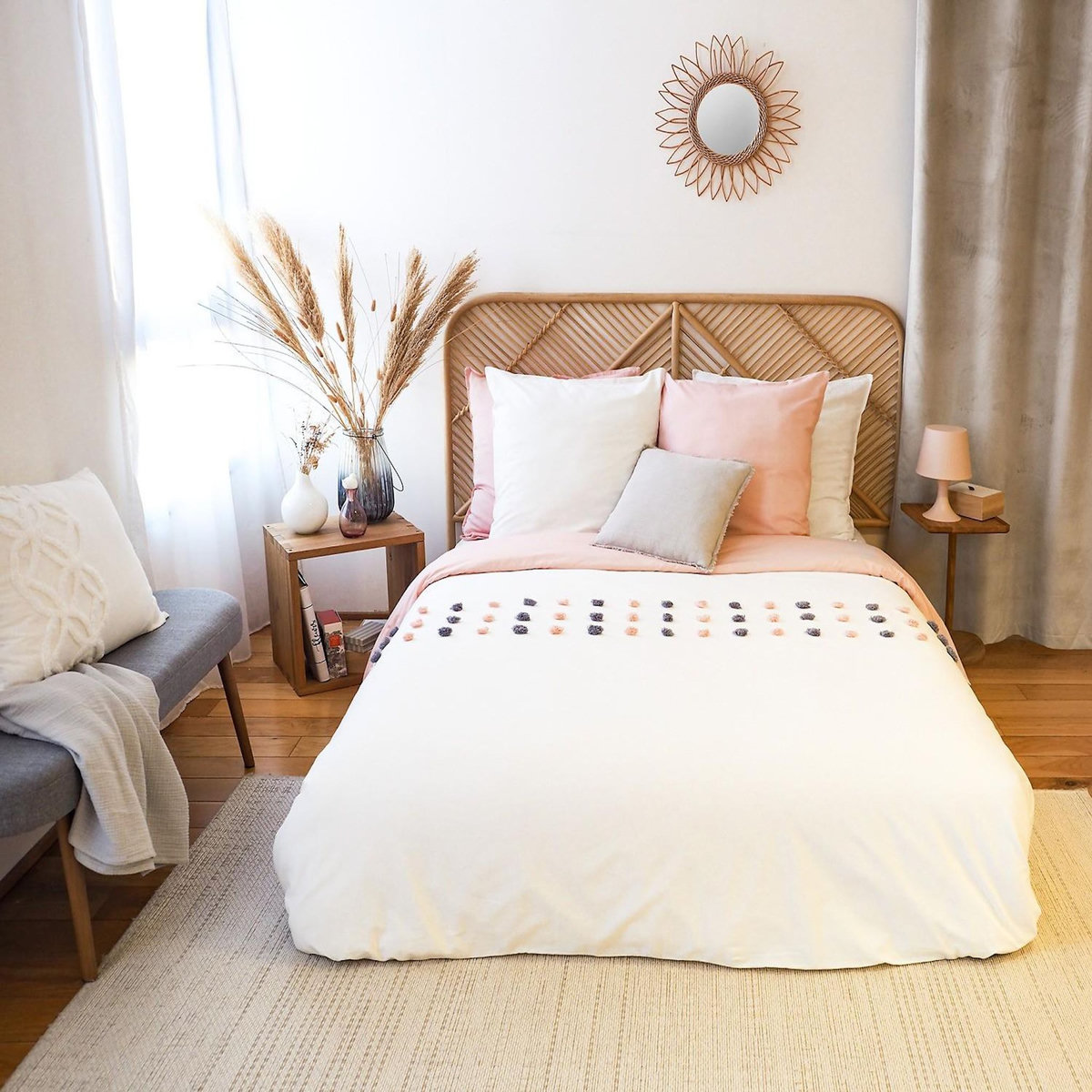 Home collection Parure housse de couette 100% coton 57fils poupie