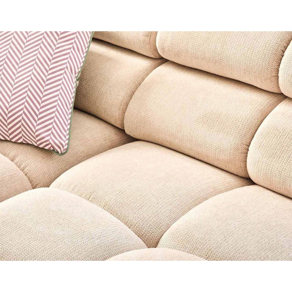 LISA DESIGN Matera - canapé d'angle droit 3 places avec têtières réglables en tissu texturé