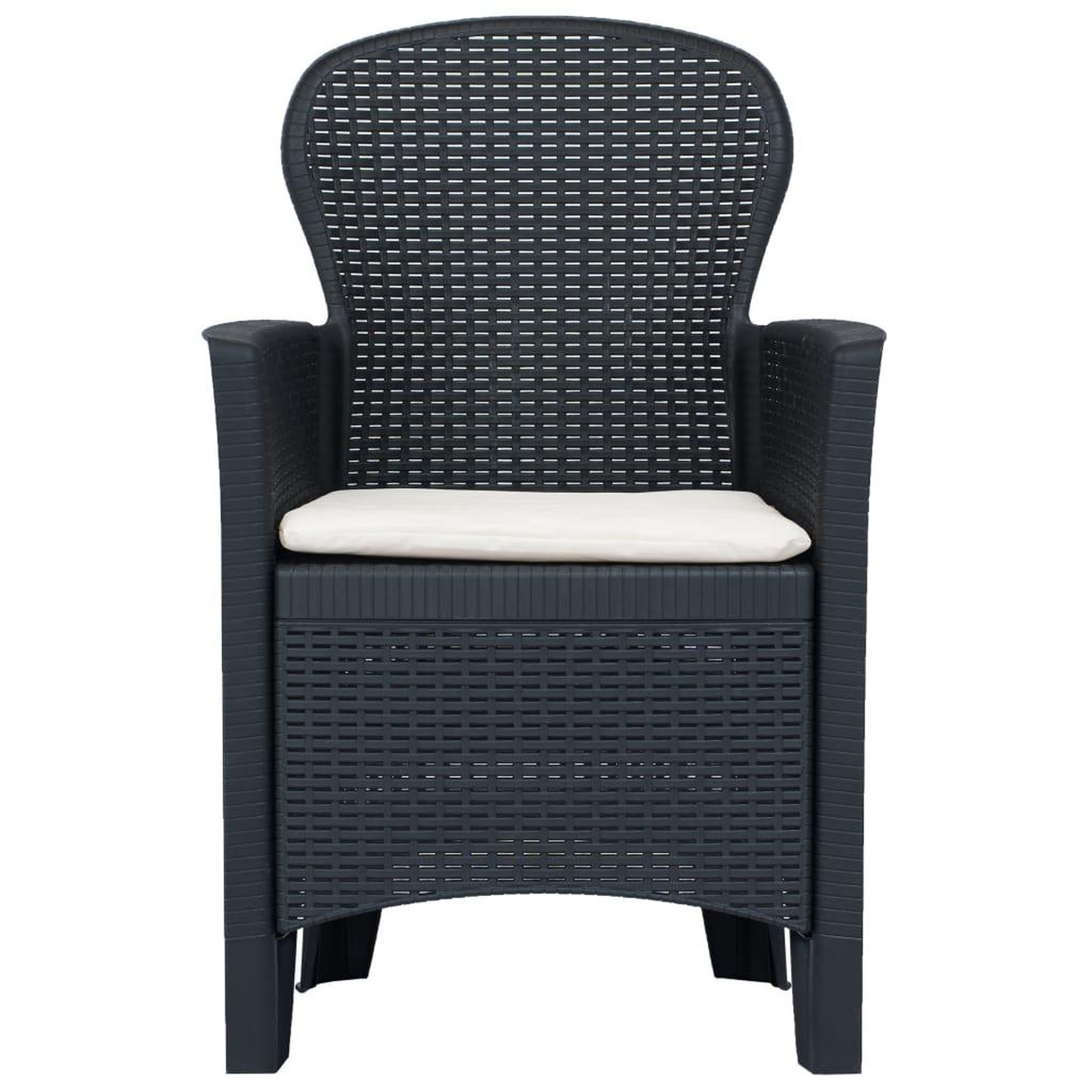 Voir la diapositive 4 : VIDAXL Chaises de jardin lot de 2 avec coussin Anthracite Plastique