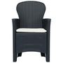 Voir la diapositive 4 : VIDAXL Chaises de jardin lot de 2 avec coussin Anthracite Plastique