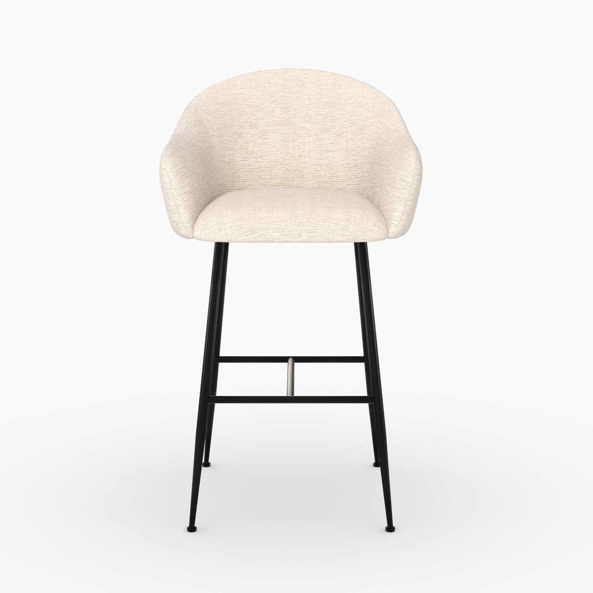 Rendez vous déco Chaise de bar en tissu blanc chiné 76 cm - Socky