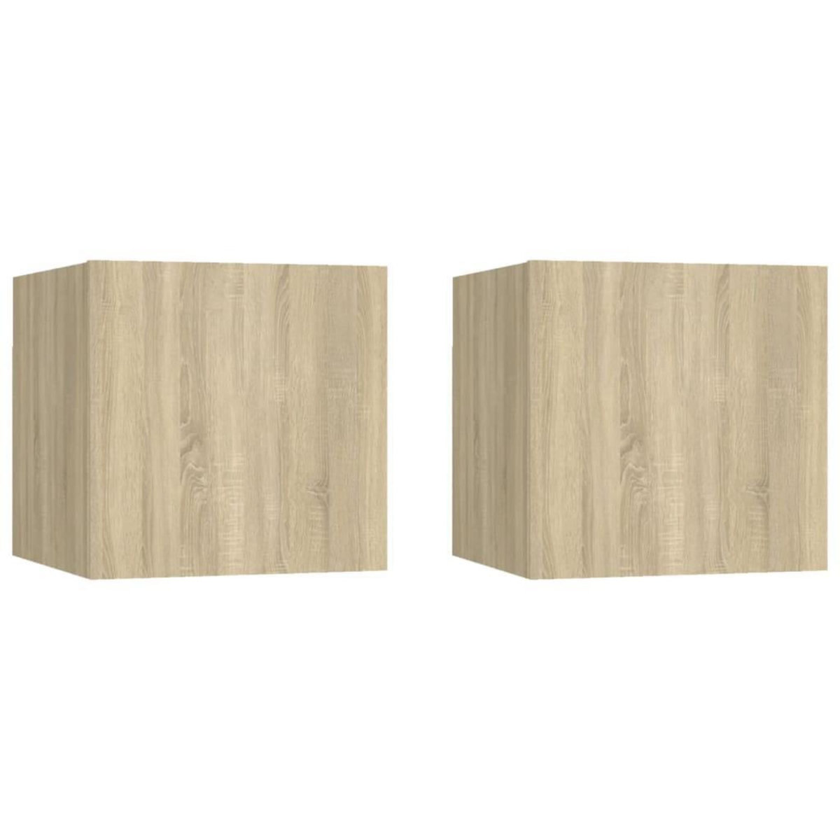 VIDAXL Tables de chevet 2pcs Chene sonoma 30,5x30x30cm Bois ingenierie