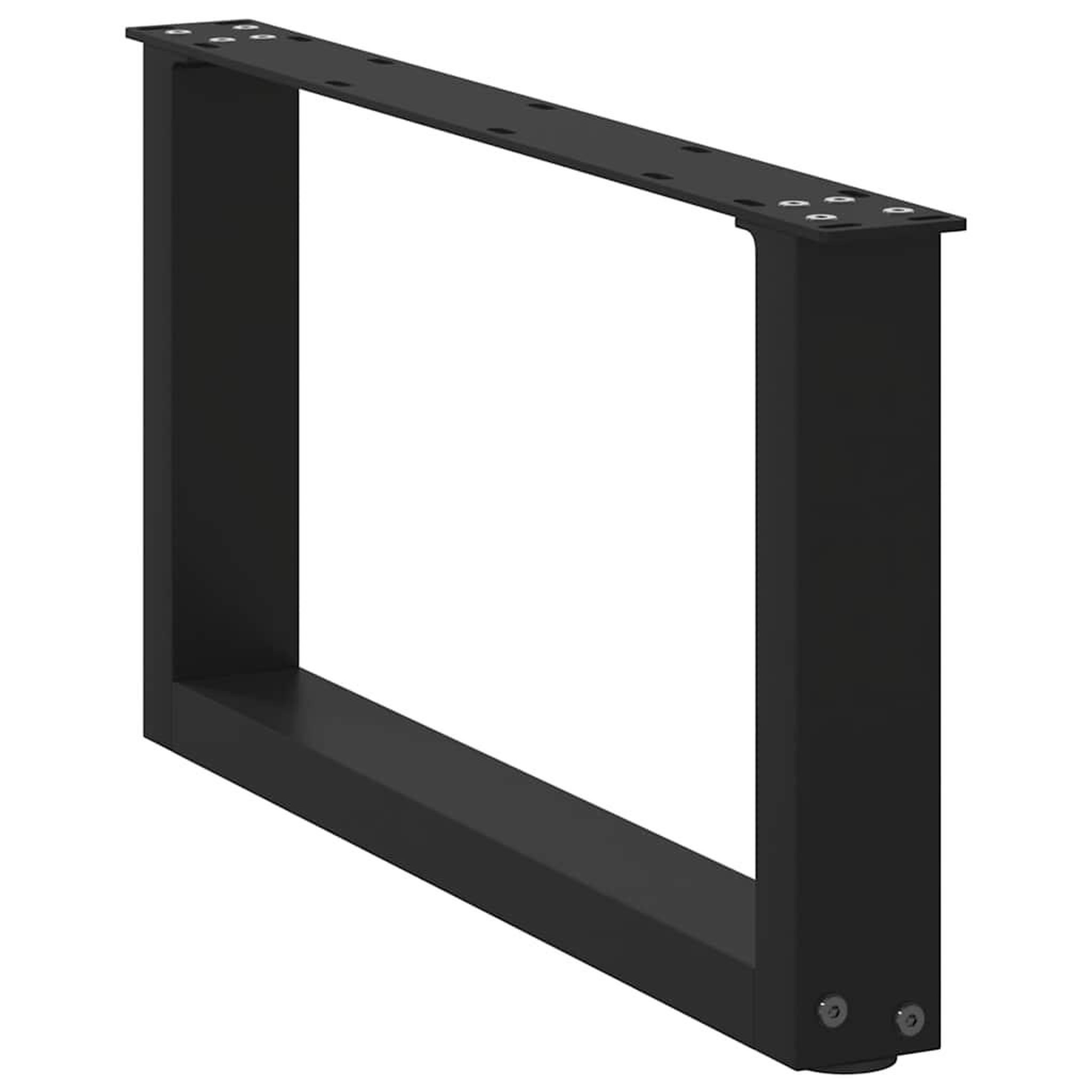 Voir la diapositive 4 : VIDAXL Pieds de table basse forme de U 2 pcs noir 60x(30-31) cm acier