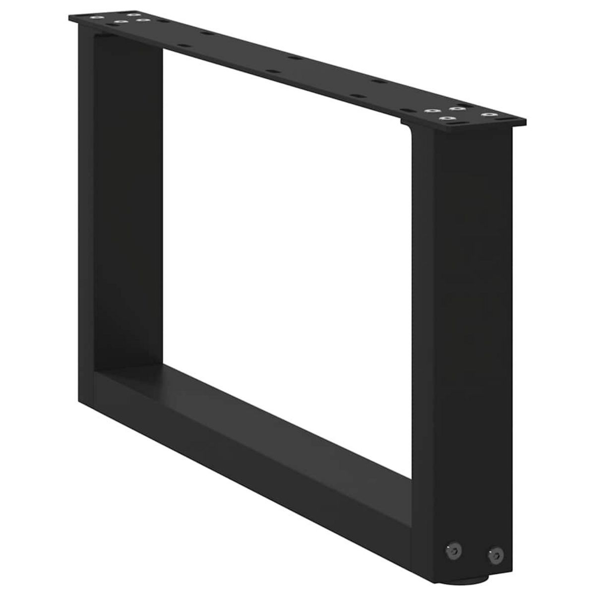 VIDAXL Pieds de table basse forme de U 2 pcs noir 60x(30-31) cm acier