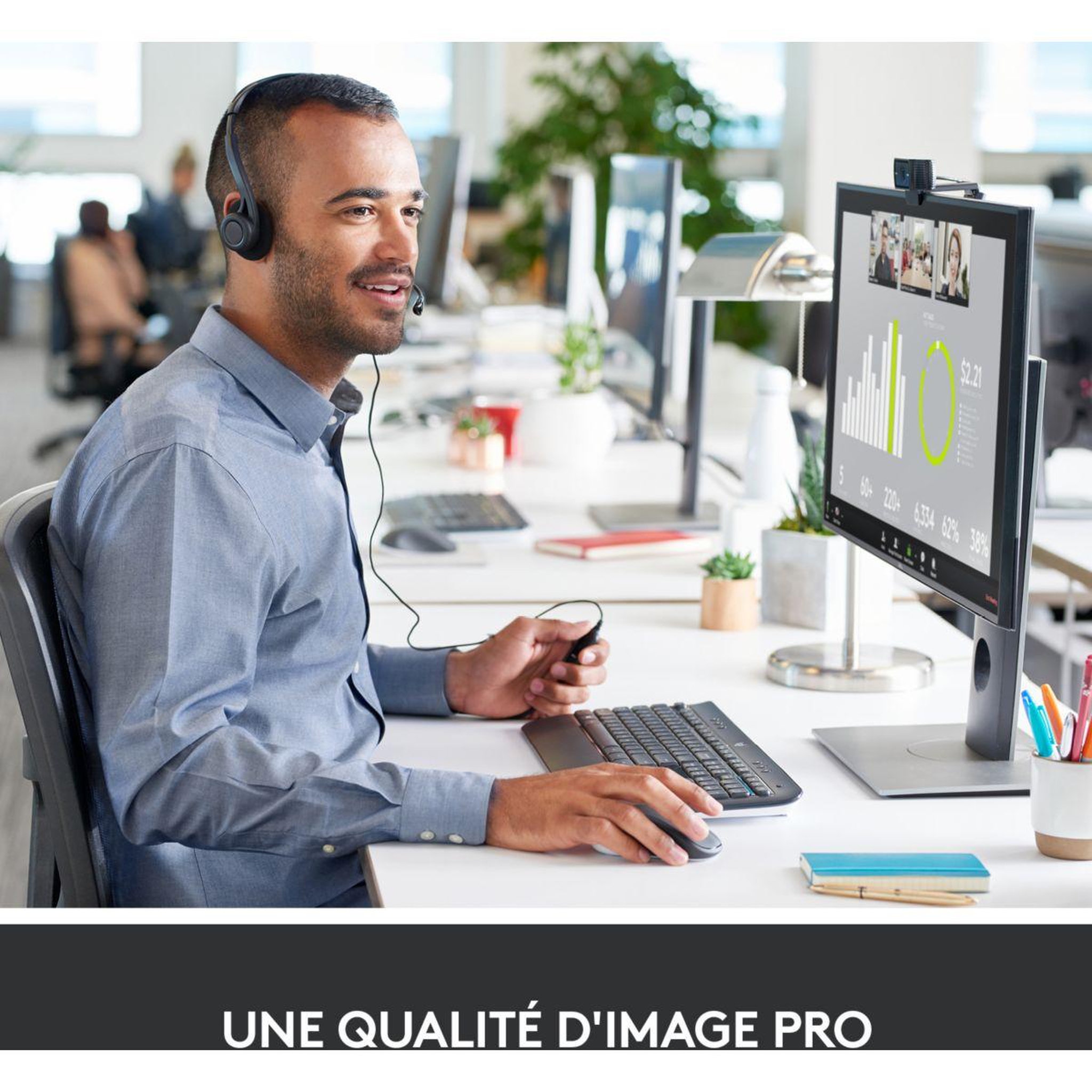 Voir la diapositive 2 : Logitech Logitech C920S HD Pro webcam 1920 x 1080 pixels USB Noir
